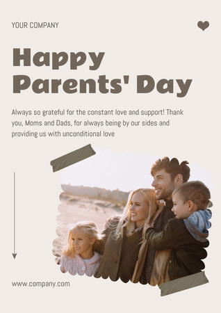 Happy parents' Day Poster A3 Design Template