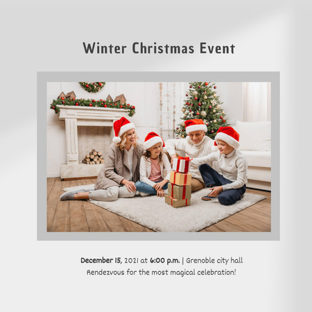 Ontwerpsjabloon van Instagram van Christmas Family Meeting Announcement