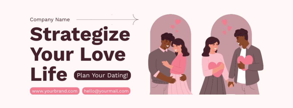 Planning Love Relationship Strategy Facebook cover Modelo de Design