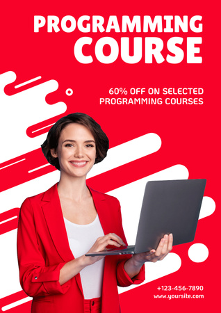 Discount on Computer Programming Course Poster tervezősablon