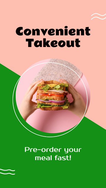 Discount On Pre-order Fast Meals Offer Instagram Video Story Modelo de Design
