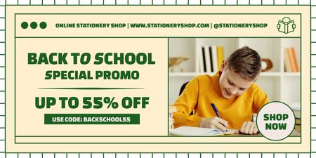 Special Promo Discount with Student in Lesson Twitter Design Template