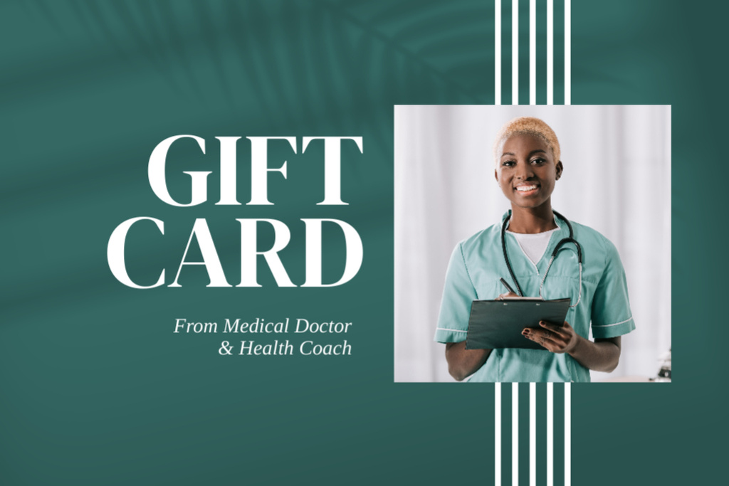 Doctor and Health Coach Services Gift Certificate Πρότυπο σχεδίασης