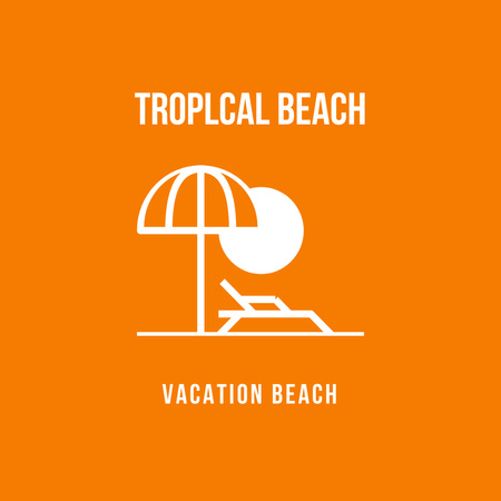 Template di design Tropical Beach Holiday Offer Logo 1080x1080px