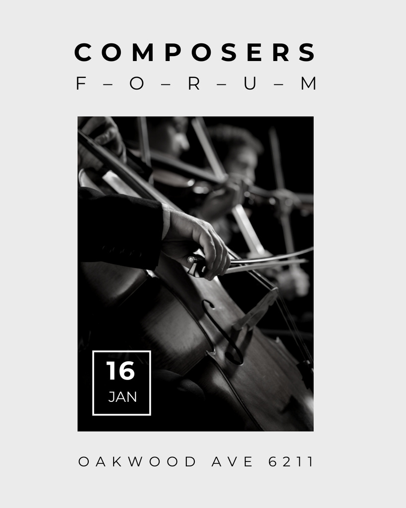 Composers Forum Event Announcement Poster 16x20in Design Template