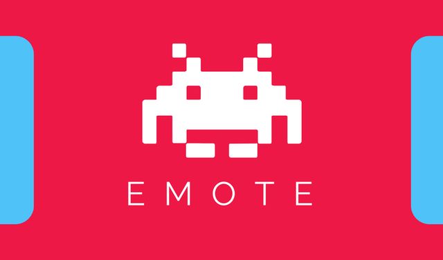 Pixel Emblem Gaming Store in Red Business card Modelo de Design
