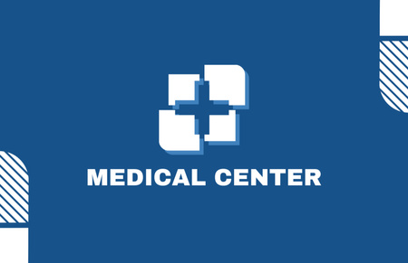 Medical Center Ad with Cross Emblem Business Card 85x55mm Design Template