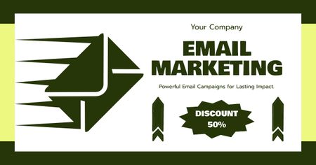 Designvorlage Kompetenter E-Mail-Marketing-Kampagnenservice mit Rabatt für Facebook AD