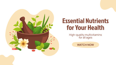 Высококачественные питательные вещества для поддержки здоровья Youtube Thumbnail – шаблон для дизайна