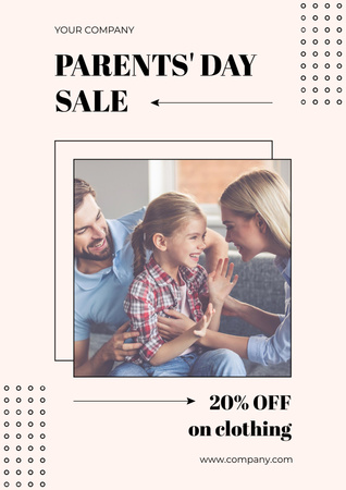 Template di design Parent's Day Clothing Sale Poster