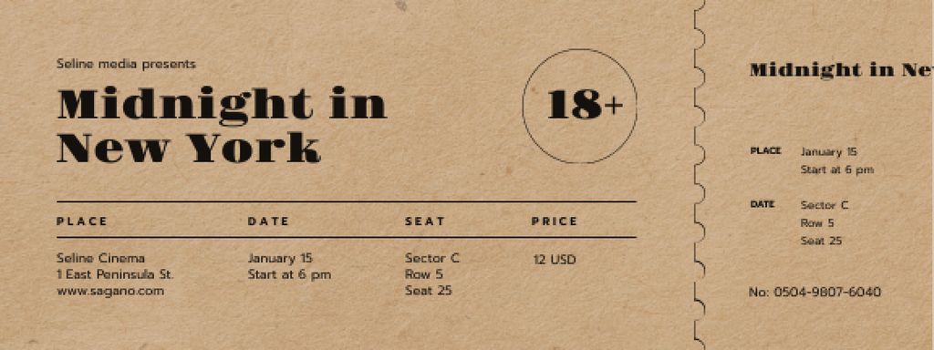 New Movie Announcement Ticket – шаблон для дизайну