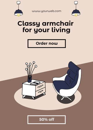 Designvorlage Classy Armchair Sale Offer für Flayer