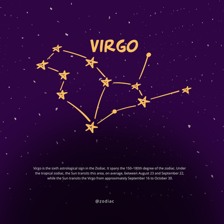 Designvorlage See The Beautiful Constellation Of Virgo für Instagram