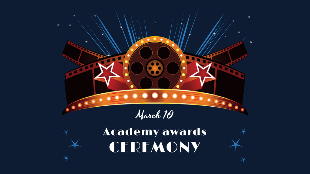 Oscar Ceremony Event Announcement FB event cover Tasarım Şablonu