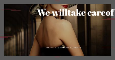 Plantilla de diseño de Citation about care of beauty Facebook AD 