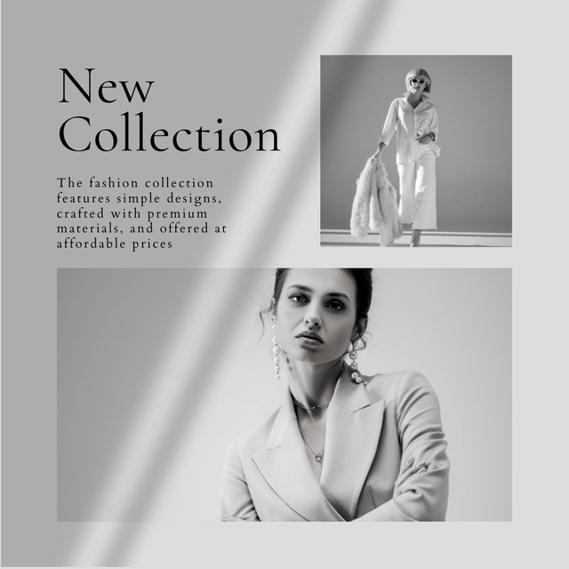 Template di design Trendy Stylish Woman Poses in Upscale Fashion Sale Ad Instagram
