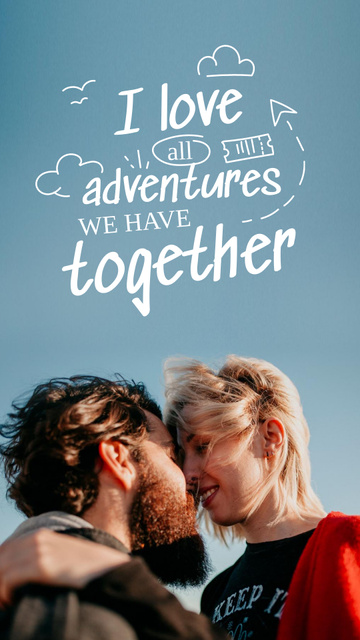 Valentine's Day Greeting on Background of Photo Instagram Story Design Template