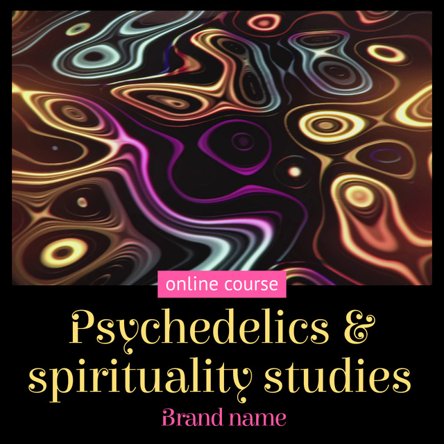Psychedelic Spirituality Studies Animated Post tervezősablon
