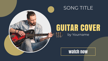 Реклама кавера гитарной песни Youtube – шаблон для дизайна