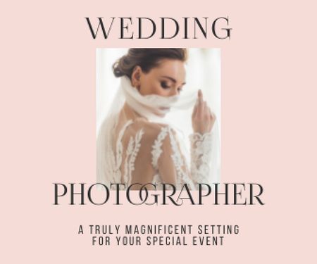 Plantilla de diseño de Wedding Photographer Announcement Large Rectangle 