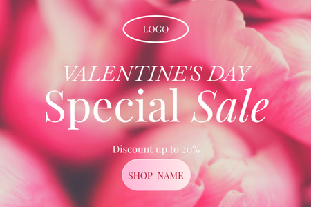 Template di design Valentine's Day Flowers And Bouquets Sale Offer Postcard 4x6in