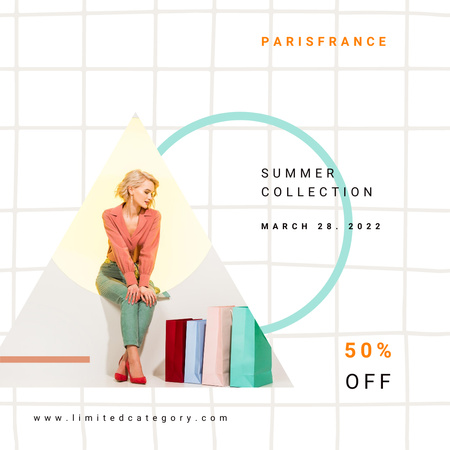 Summer Fashion Collection Discount Offer for Women Instagram Design Template