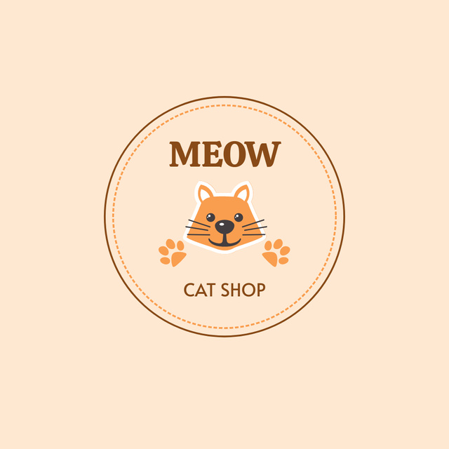 Image of Cat Shop Emblem Logoデザインテンプレート
