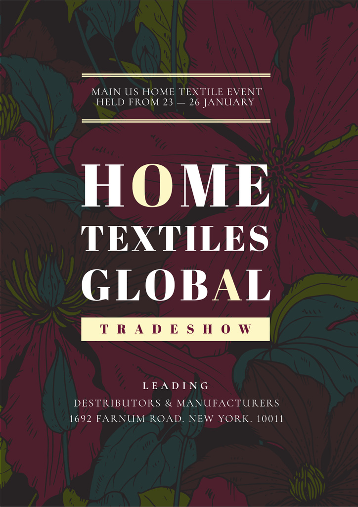 Home textiles global tradeshow Poster tervezősablon