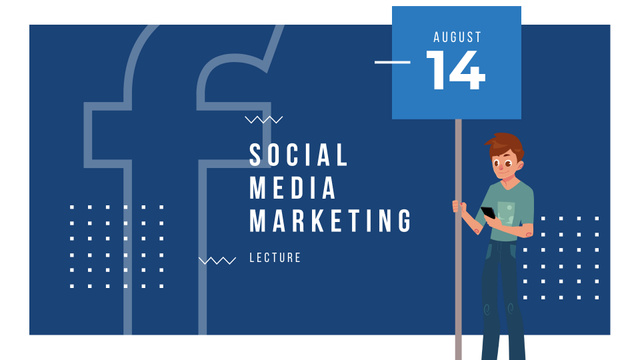 Social Media Marketing Lecture Ad FB event cover Tasarım Şablonu