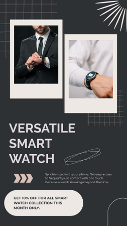 Versatile Smart Watch for Men Instagram Story Design Template