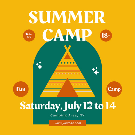 Ontwerpsjabloon van Instagram van Summer camp