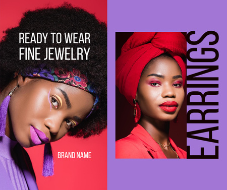 Stylish Women in Trendy Jewelry Facebook – шаблон для дизайну