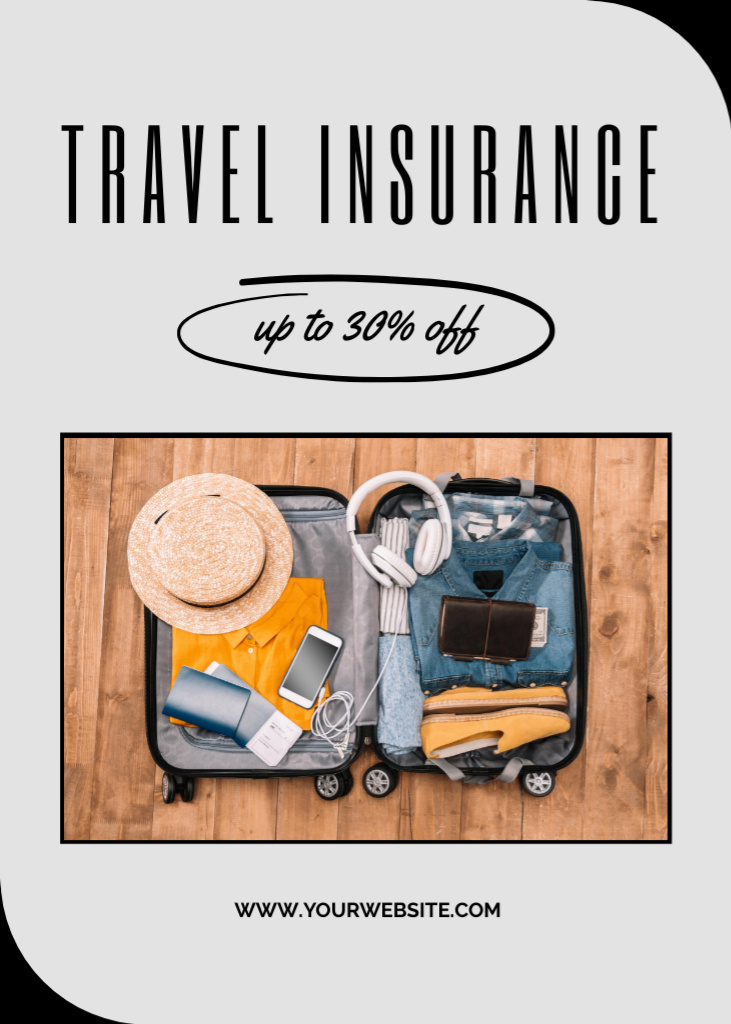 Designvorlage Travel Insurance for Vacation für Flayer