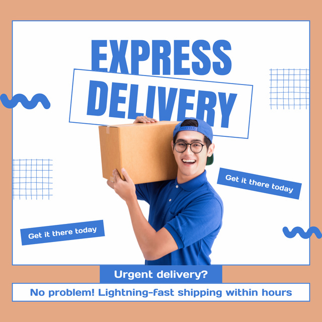 Urgent Delivery Services Promo Instagram Modelo de Design