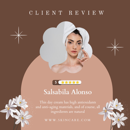 Beauty Product Review with Young Woman Instagram Design Template