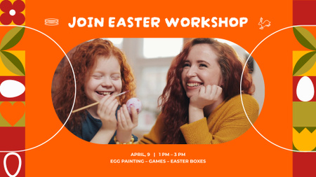 Happy Family With Easter Workshop Announce Full HD video Design Template
