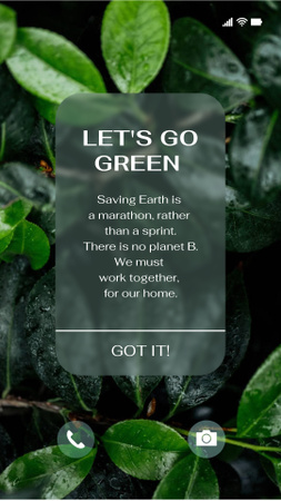 Designvorlage Eco Concept with Green Plant für Instagram Story