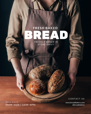 Baking Fresh Bread Announcement Poster 16x20in Design Template