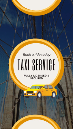 Designvorlage Taxi-Service-Angebot in der Stadt mit Buchung für TikTok Video