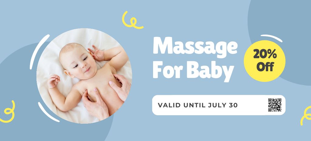 Designvorlage Massage Therapy Offer for Baby für Coupon 3.75x8.25in