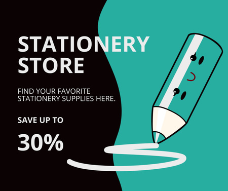 Save Up On Stationery Products Facebook Design Template
