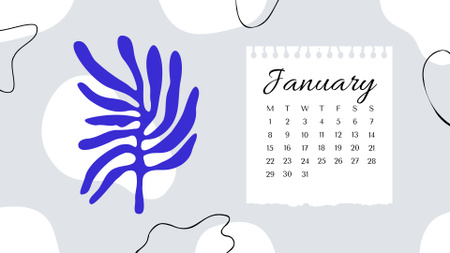 Illustration of Women and Leaves Calendar Design Template