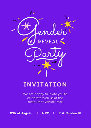 Gender reveal party announcement Invitationデザインテンプレート