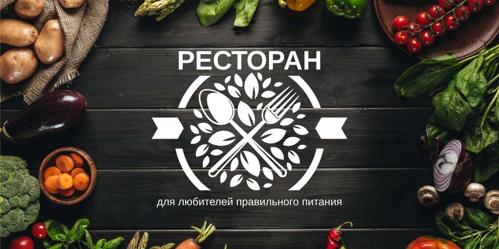 Restaurant for lovers of healthy food Twitter tervezősablon