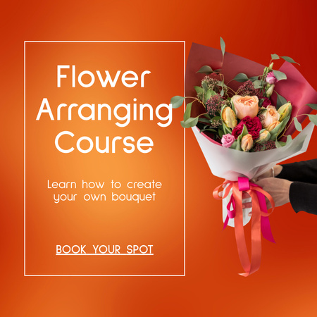 新鮮な花から鮮やかなブーケを作るトレーニングコース Animated Postデザインテンプレート