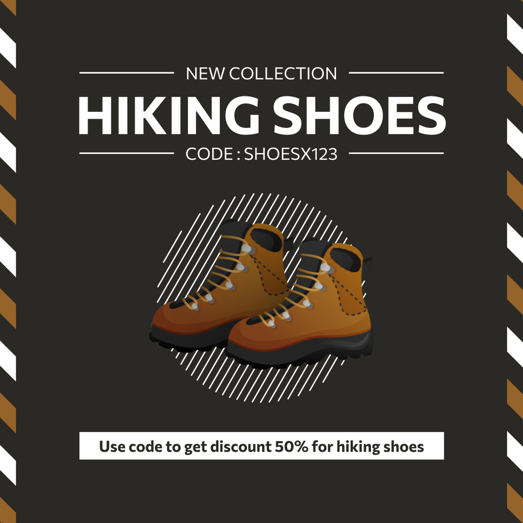 Ad of New Hiking Shoes Collection Instagram Šablona návrhu