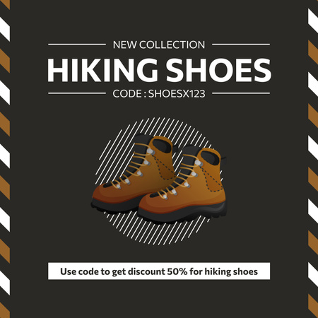 Szablon projektu Reklama nowej kolekcji butów trekkingowych Instagram