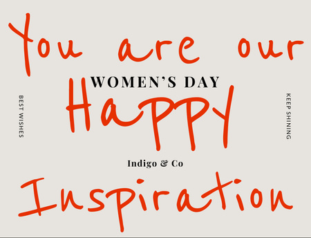 Women's Day Greeting With Inspiration Postcard 4.2x5.5in Design Template