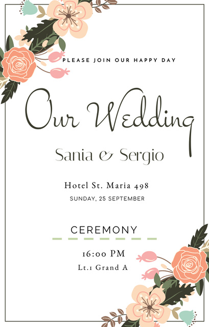 Plantilla de diseño de Welcome to Wedding Party Invitation 4.6x7.2in 