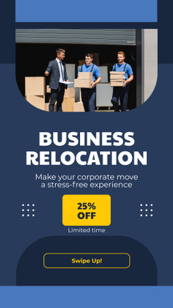 Services of Business Relocation with Offer of Discount Instagram Story Design Template